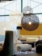 Nordic Rattan Weaving Spherical Chandelier Led Pendant Lights For Living Room Loft Hanging Lamp