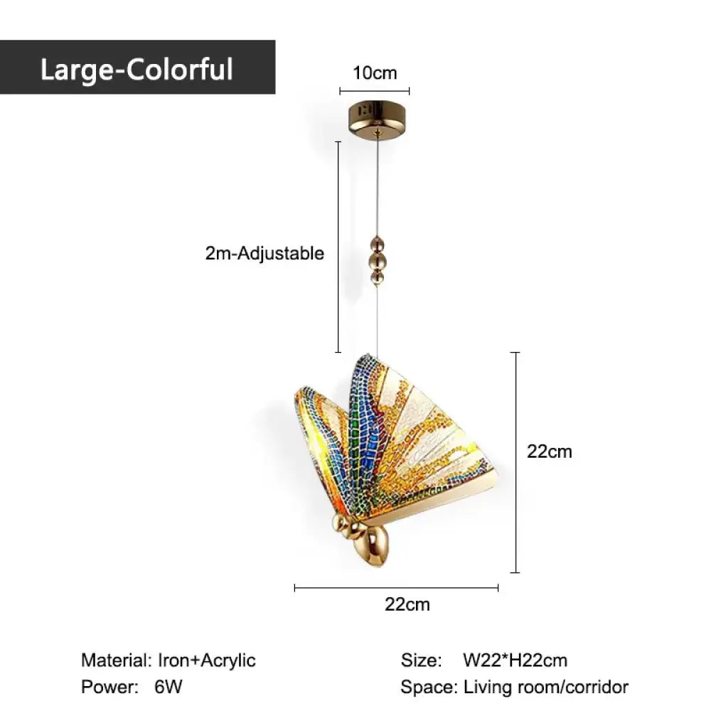 Colorful big Nordic LED Butterfly Pendant Light variants