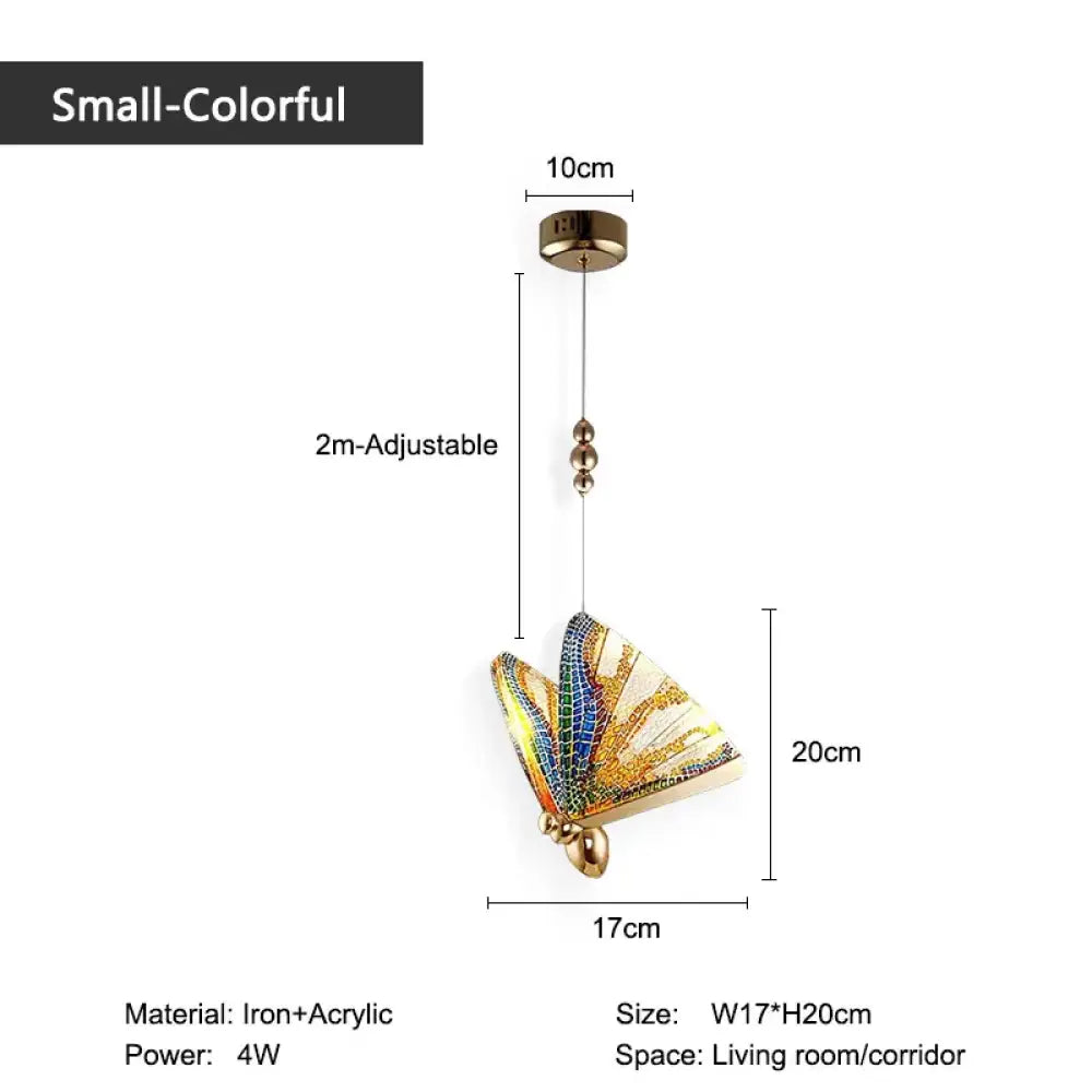 Colorful small Nordic LED Butterfly Pendant Light variants