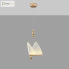 Nordic LED Butterfly Pendant Light shown as luxury bedroom lighting