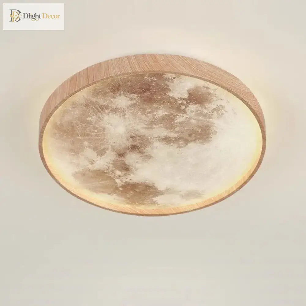 Nordic Led Ceiling Lamp - Wooden Moon Design Ideal For Aisle Balcony Bedroom Dining Room Stylish