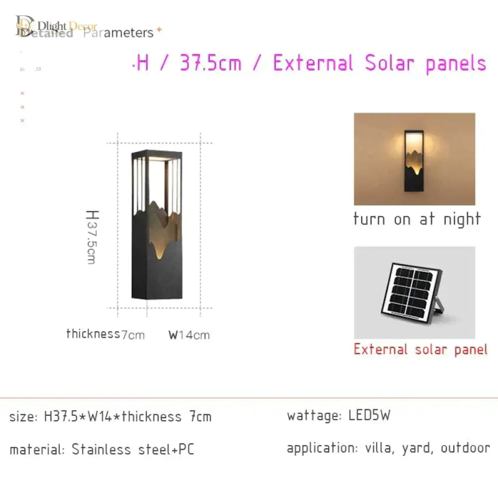 Anaïs’s Waterproof Solar Led Outdoor Light - Chic Garden And Street Lamps Wall