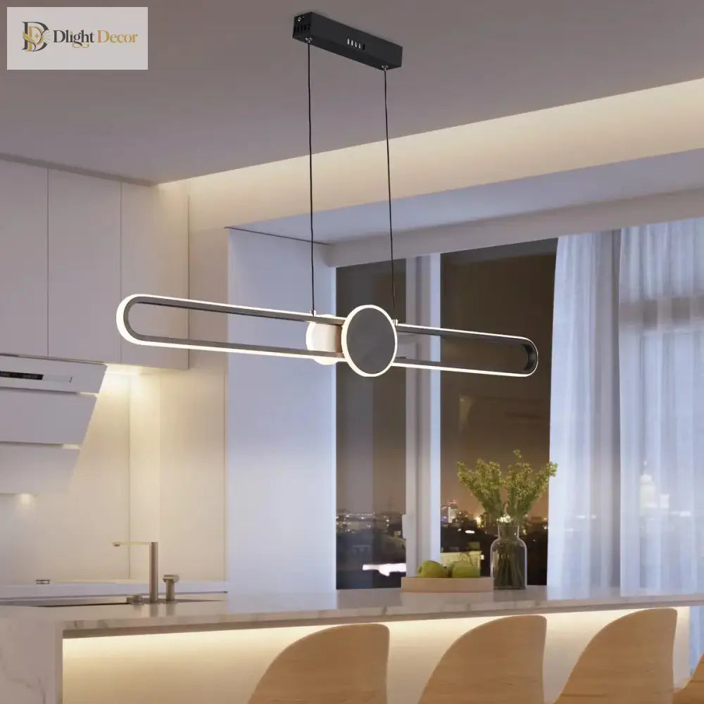 Contemporary Led Strip Pendant Lights - Minimalistic Lighting For Dining Tables Living Rooms