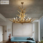 Retro Led Antler Chandeliers - Creative Resin Pendant Lamps For Living Dining Rooms Bars Hotels And