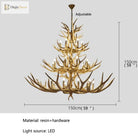 Retro Led Antler Chandeliers - Creative Resin Pendant Lamps For Living Dining Rooms Bars Hotels And