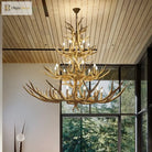 Retro Led Antler Chandeliers - Creative Resin Pendant Lamps For Living Dining Rooms Bars Hotels And
