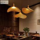 Classic Straw Hat Handmade Bamboo Pendant Lamp - Retro Rattan Led Chandelier For Home Decoration In