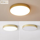 Modern Round Gold Led Ceiling Light - Ultra - Thin 5Cm Surface Mount With Remote Control Ceiling
