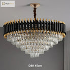 Modern Led Luxury Black Gold Crystal Chandeliers - Elegant Indoor Lighting Fixture For Living And