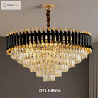 Modern Led Luxury Black Gold Crystal Chandeliers - Elegant Indoor Lighting Fixture For Living And