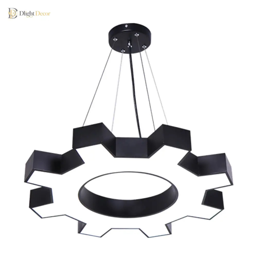 Modern Gear-Shaped LED Pendant Light – product view 2