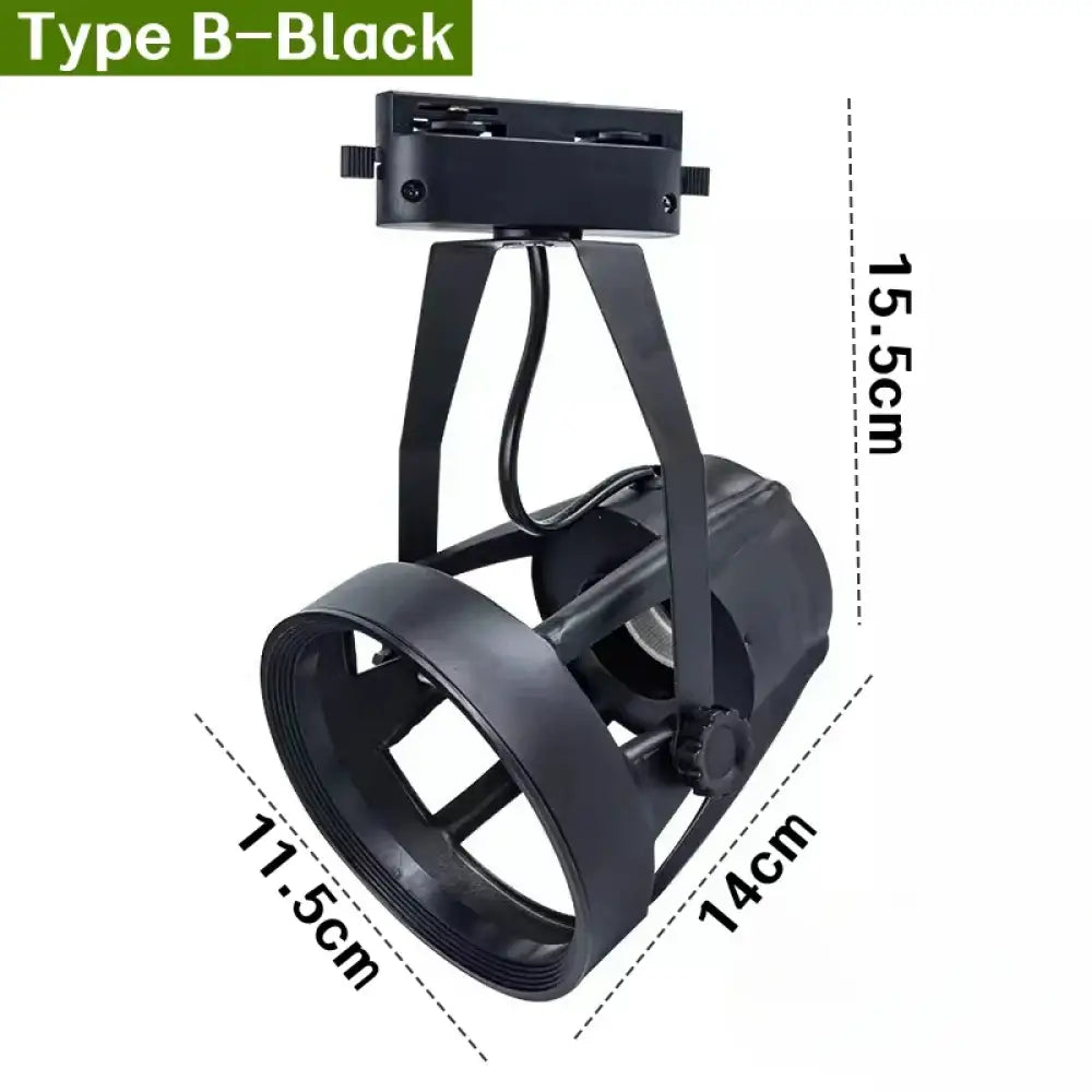 E27 LED Track Light Holder Base - 2-Wire Rotatable Ceiling Rail Lamp Fittings B Black ceiling light