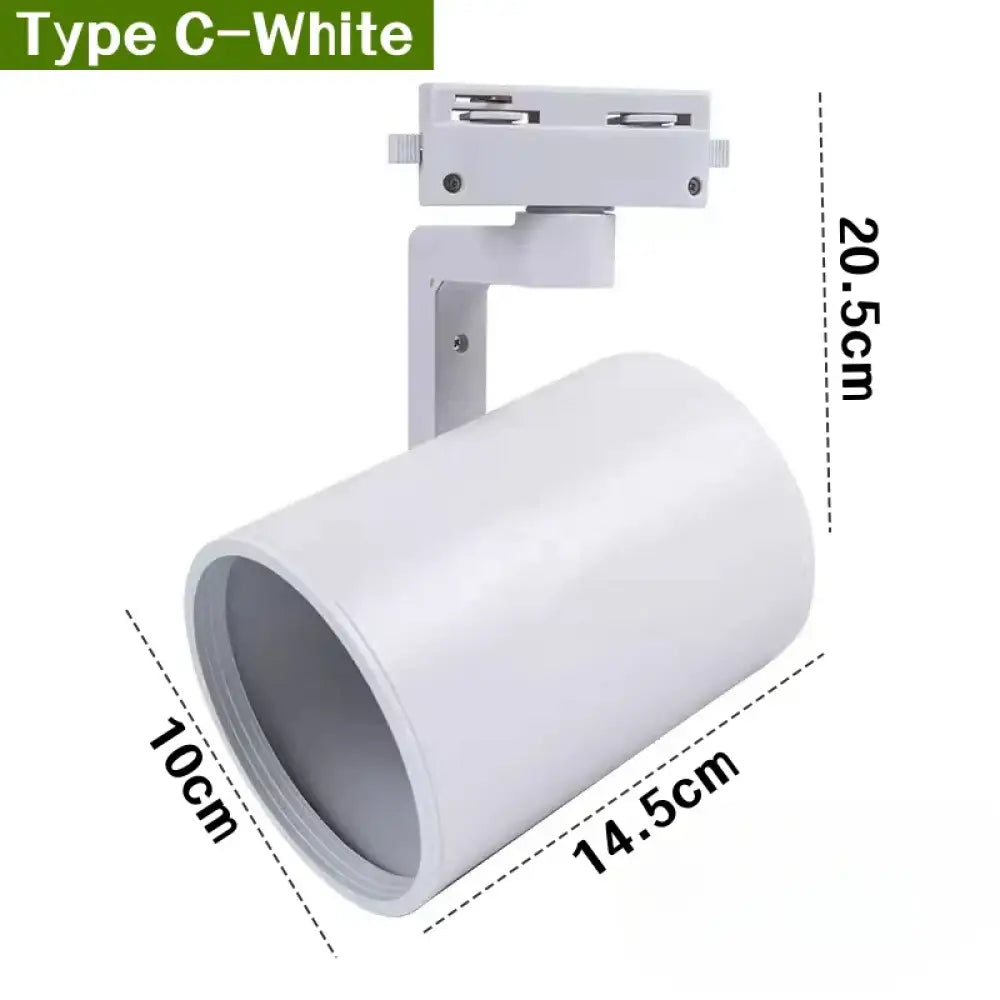 E27 LED Track Light Holder Base - 2-Wire Rotatable Ceiling Rail Lamp Fittings C White ceiling light