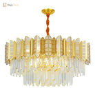 Led Stainless Steel Golden Post - Modern Chandelier - Light Luxury Crystal Elegance For Living