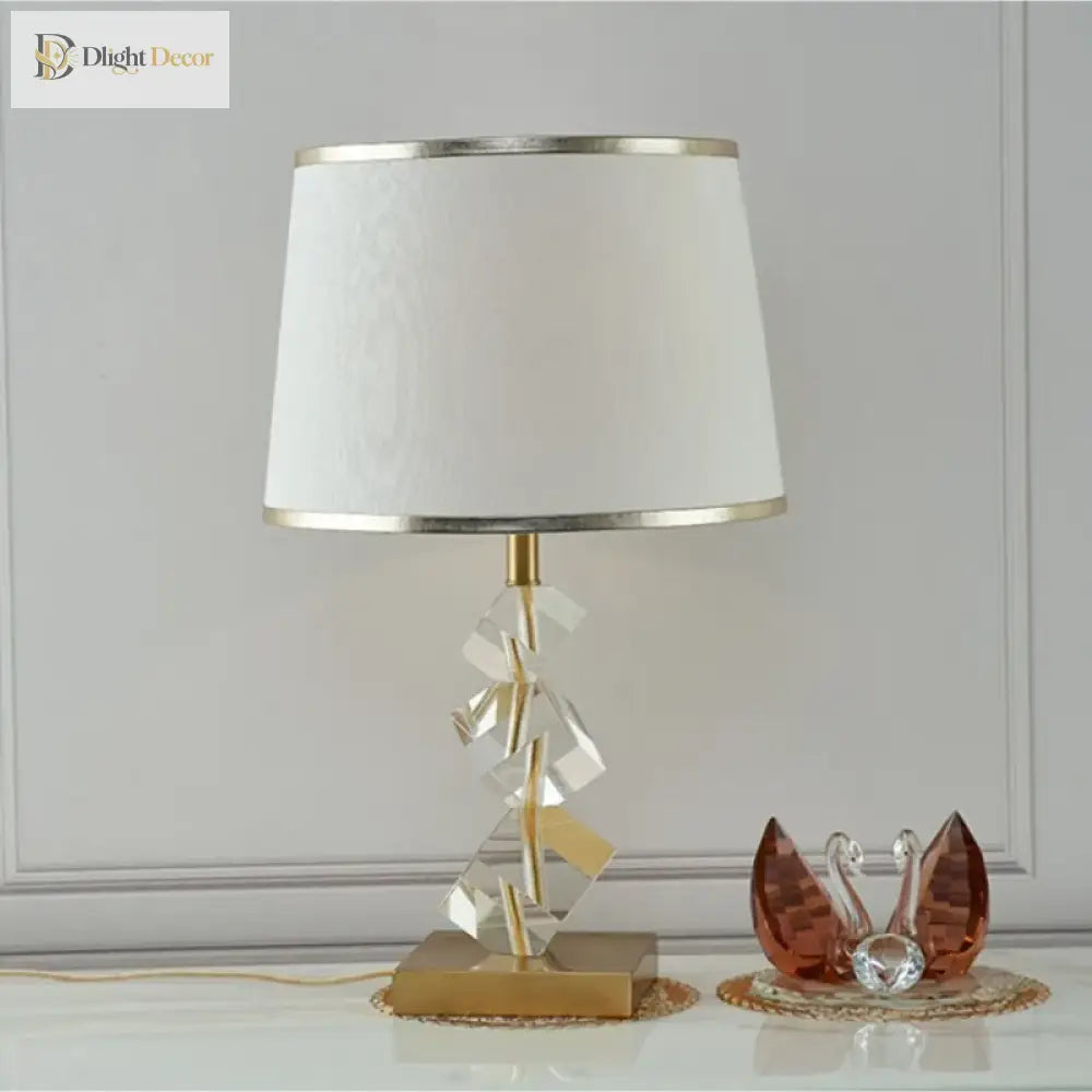 Contemporary Crystal Led Table Lamp - Vintage Elegance For Bedroom And Living Room Decor