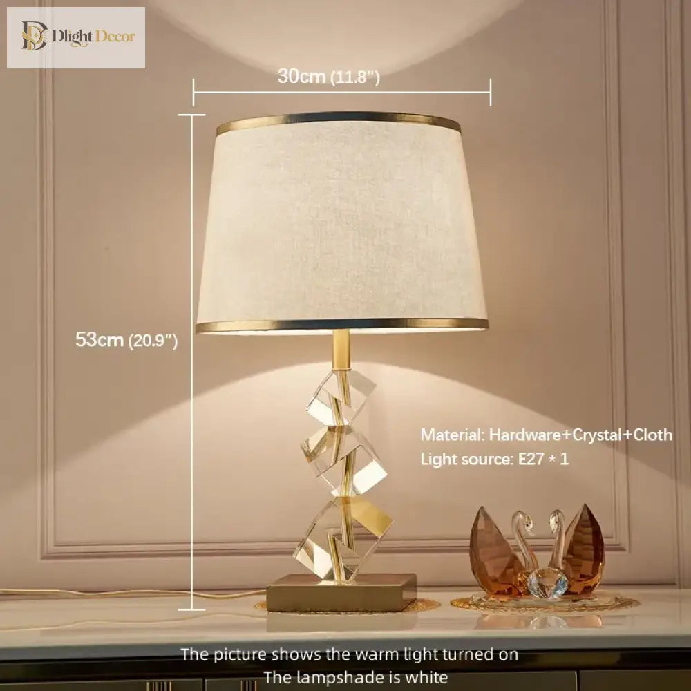 Contemporary Crystal Led Table Lamp - Vintage Elegance For Bedroom And Living Room Decor