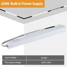 2 Meter White LED Magnetic Track Lighting System Accessories - Ceiling Recessed Magnet Rail Lamp Kit 200W transformer A