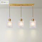Leilani Modern Brass Pendant: Prismatic Glass Meets Chic Style