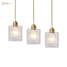 Leilani Modern Brass Pendant: Prismatic Glass Meets Chic Style