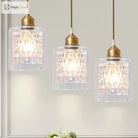 Leilani Modern Brass Pendant: Prismatic Glass Meets Chic Style