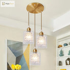 Leilani Modern Brass Pendant: Prismatic Glass Meets Chic Style