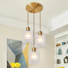 Leilani Modern Brass Pendant: Prismatic Glass Meets Chic Style / Round