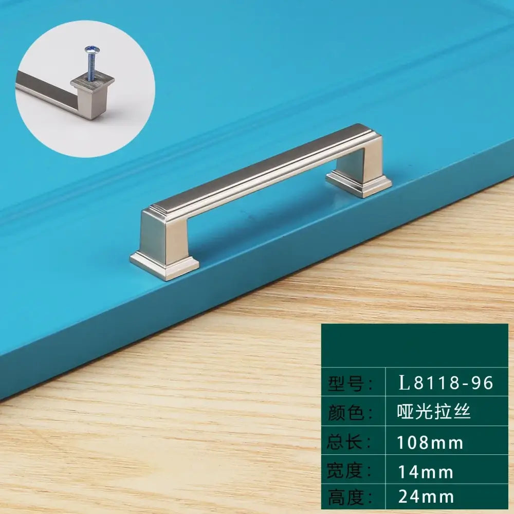 Light Luxury Bronze Cabinet Handles - Modern Drawer Pulls for Wardrobe and Kitchen Furniture Matte brushed 96mm Handles