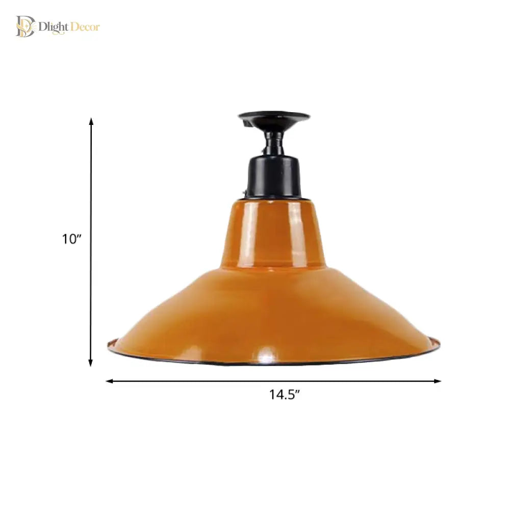 Lilah Orange Cone Flushmount: Vintage Flair For Your Balcony**
