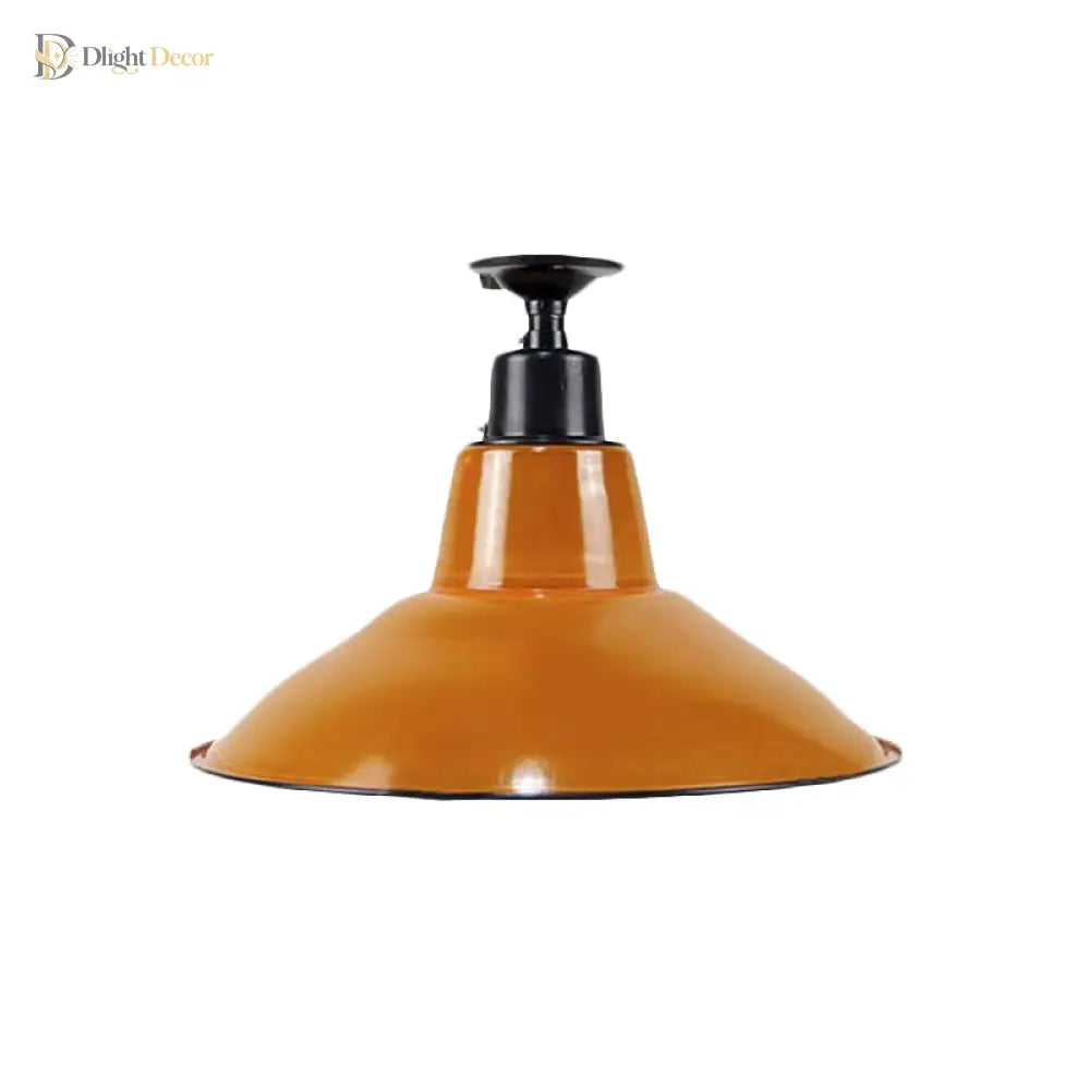 Lilah Orange Cone Flushmount: Vintage Flair For Your Balcony**