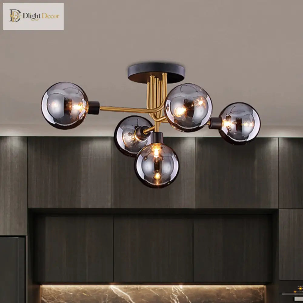 Lilliana Modern Smoke Glass Chandelier: Captivating Branching Design For Your Kitchen