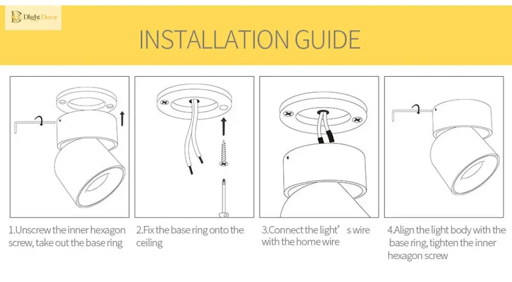 Lily’s Led Ceiling Light Surface Mounted With 360° Round Curve Rotation