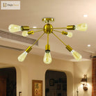 Lily’s Modern 8 - Head Metal Linear Semi Flush Mount Ceiling Lamp - Perfect For Restaurants Light
