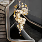 Ruibopad Loft Crystal Ceiling Chandelier - Luxury Hanging Light For Staircases Living Rooms And