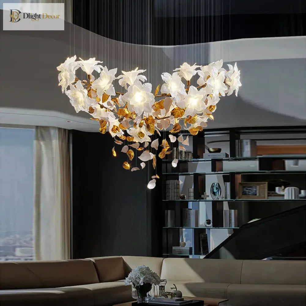 Ruibopad Loft Crystal Ceiling Chandelier - Luxury Hanging Light For Staircases Living Rooms And