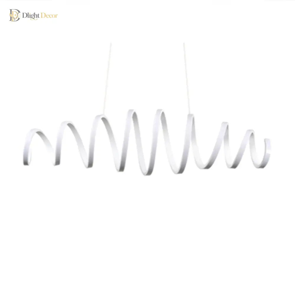 Logan Modern Spiral Pendant - White Led Light With Adjustable Brightness