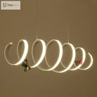 Logan Modern Spiral Pendant - White Led Light With Adjustable Brightness