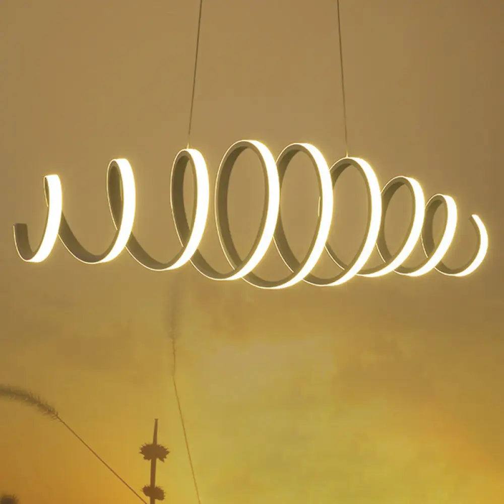 Logan Modern Spiral Pendant - White Led Light With Adjustable Brightness / 39.5’ Natural