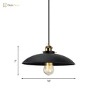 London - Modern Industrial Pendant Light With Black Saucer Shade