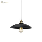 London - Modern Industrial Pendant Light With Black Saucer Shade
