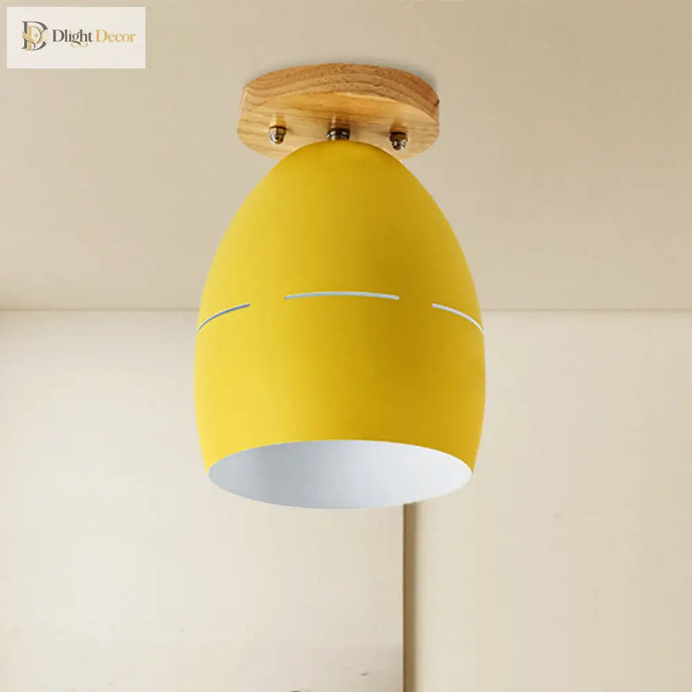 Londyn Modern Oval Semi - Flush Mount: Colorful Accent Lighting For Your Bedroom