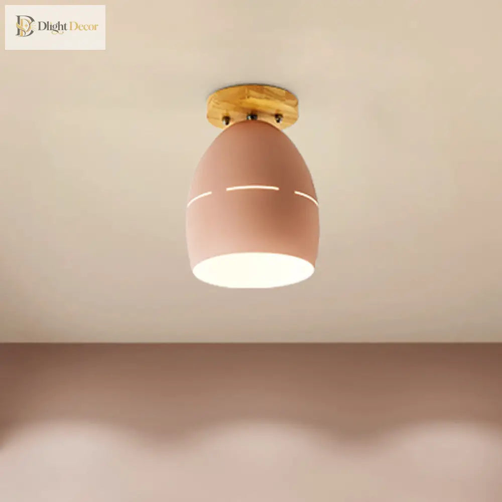 Londyn Modern Oval Semi - Flush Mount: Colorful Accent Lighting For Your Bedroom
