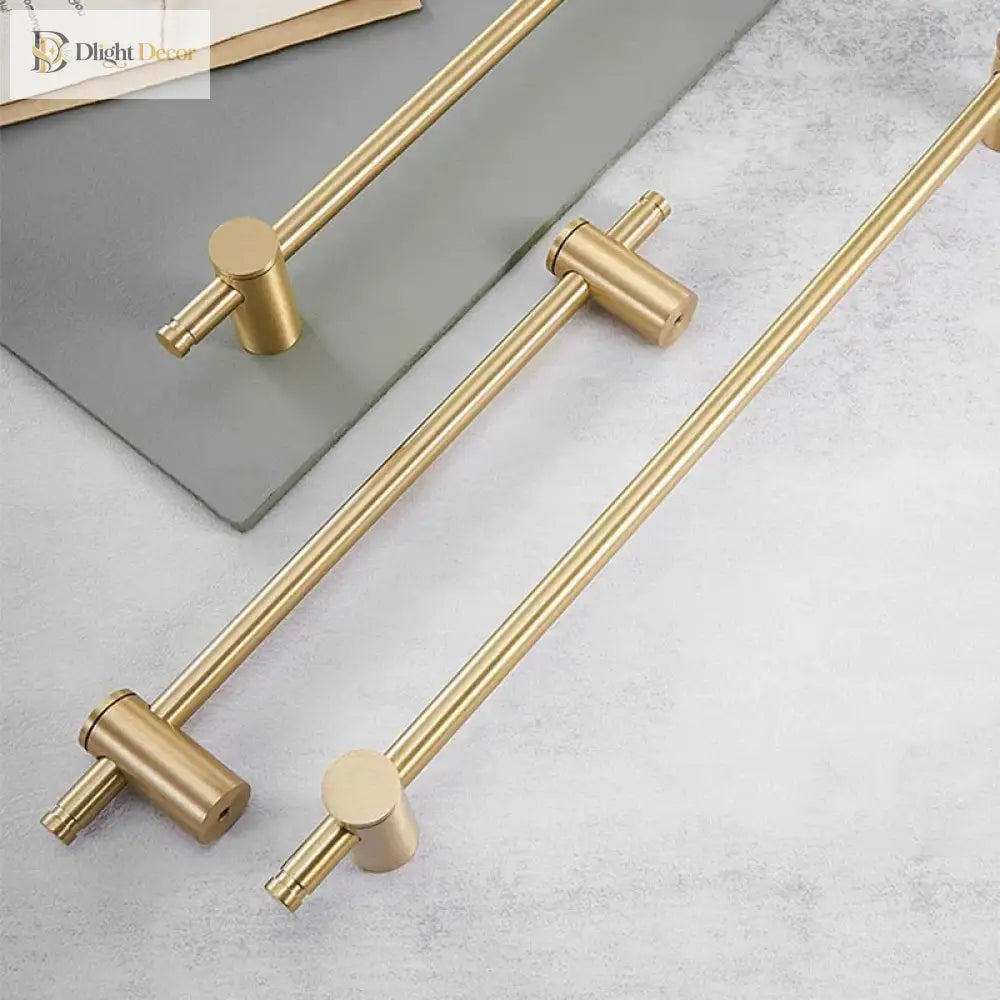 Long Gold and Black Brass Cabinet Handles – Adjustable Drawer Bar and Glass Door Pulls (265mm-1000mm) Handles