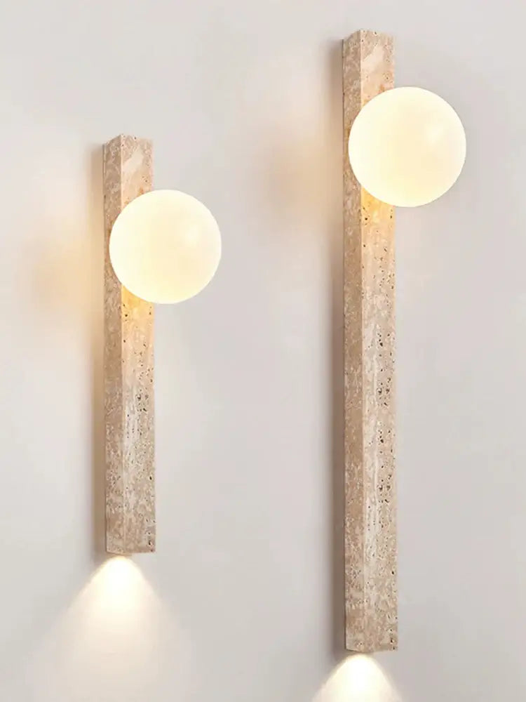 Long Wall Lamp With Led - Retro Stone Design For Bedroom Living Room And Staircase Atmosphere