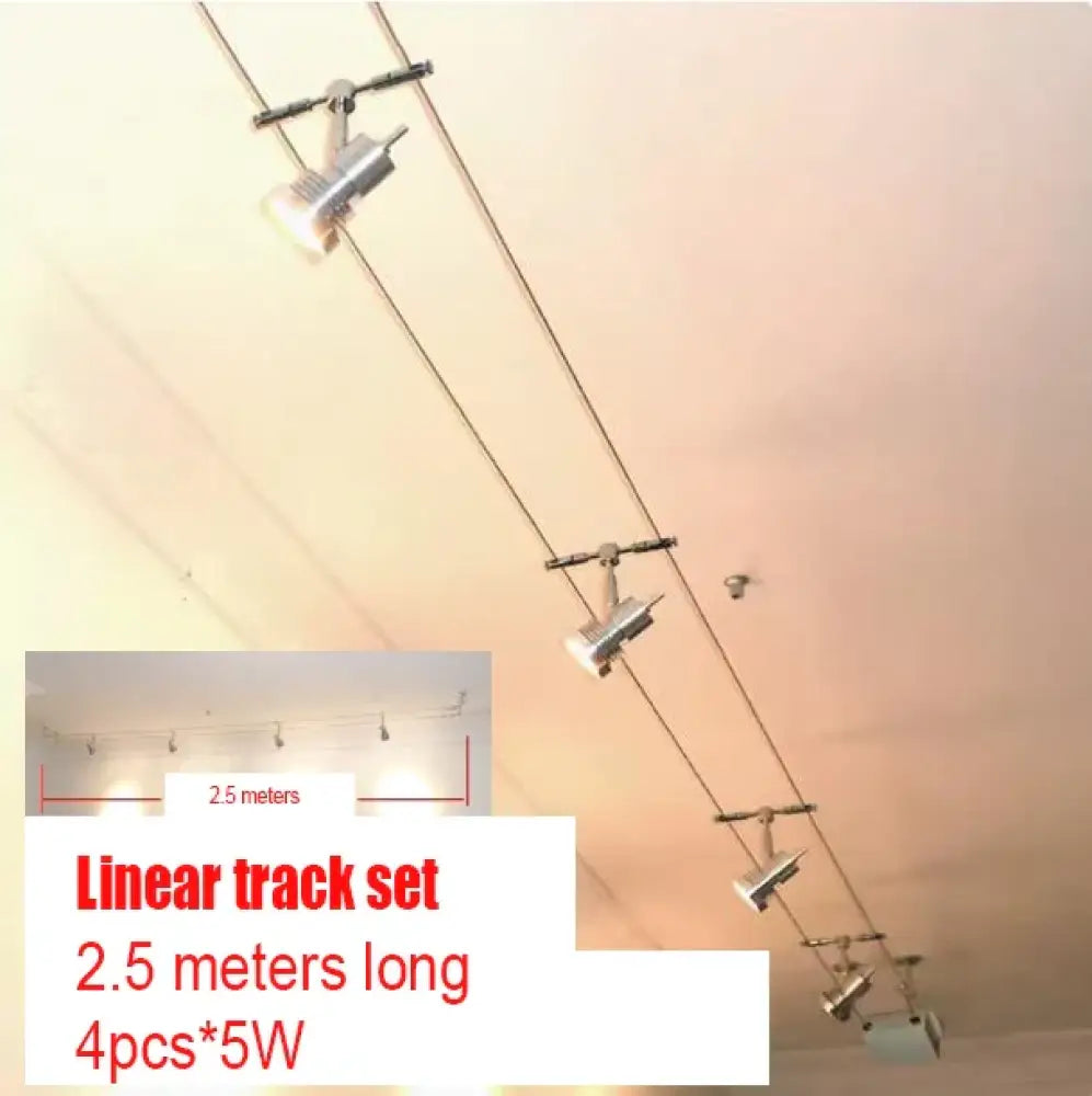 Low-Voltage Steel Wire Track Spotlights – configuration option 14