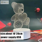 Lumibubs 3D Teddy Bear Night Light, Acrylic LED Lamp for Kids Bedroom & Gifts - USB warm light - Night Light