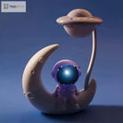 Lumibubs Astronaut Moon Desk Lamp, LED Study Light & Night Light for Kids Bedroom - WHITE / WHITE - Night Light