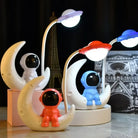 Lumibubs Astronaut Moon Desk Lamp, LED Study Light & Night Light for Kids Bedroom - WHITE / WHITE - Night Light