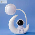 Lumibubs Astronaut Moon Desk Lamp, LED Study Light & Night Light for Kids Bedroom - WHITE / WHITE - Night Light