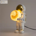 Lumibubs Astronaut Moon Table Lamp, Premium Resin Space Lamp for Kids Bedroom & Home Decor - Table Lamp