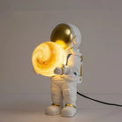 Lumibubs Astronaut Moon Table Lamp, Premium Resin Space Lamp for Kids Bedroom & Home Decor - Type E / Warm White